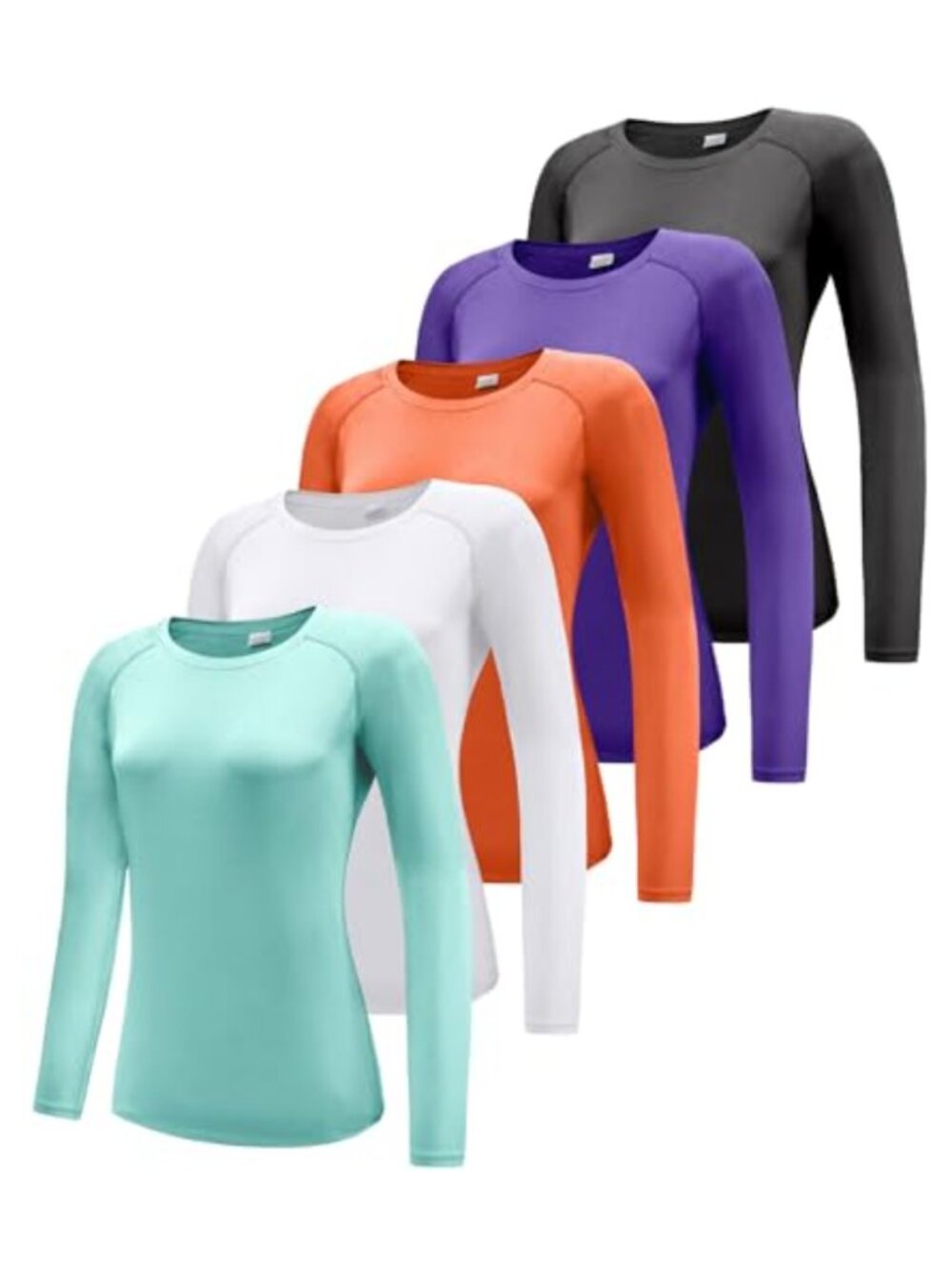 Women's UPF 50+ Long Sleeve Quick Dry Athletic Gym T-Shirt Raglan